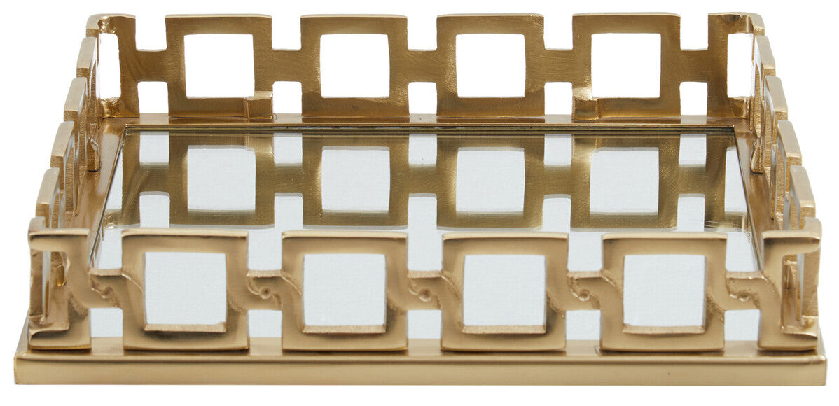Square Gold Mirror Tray | Rhoda