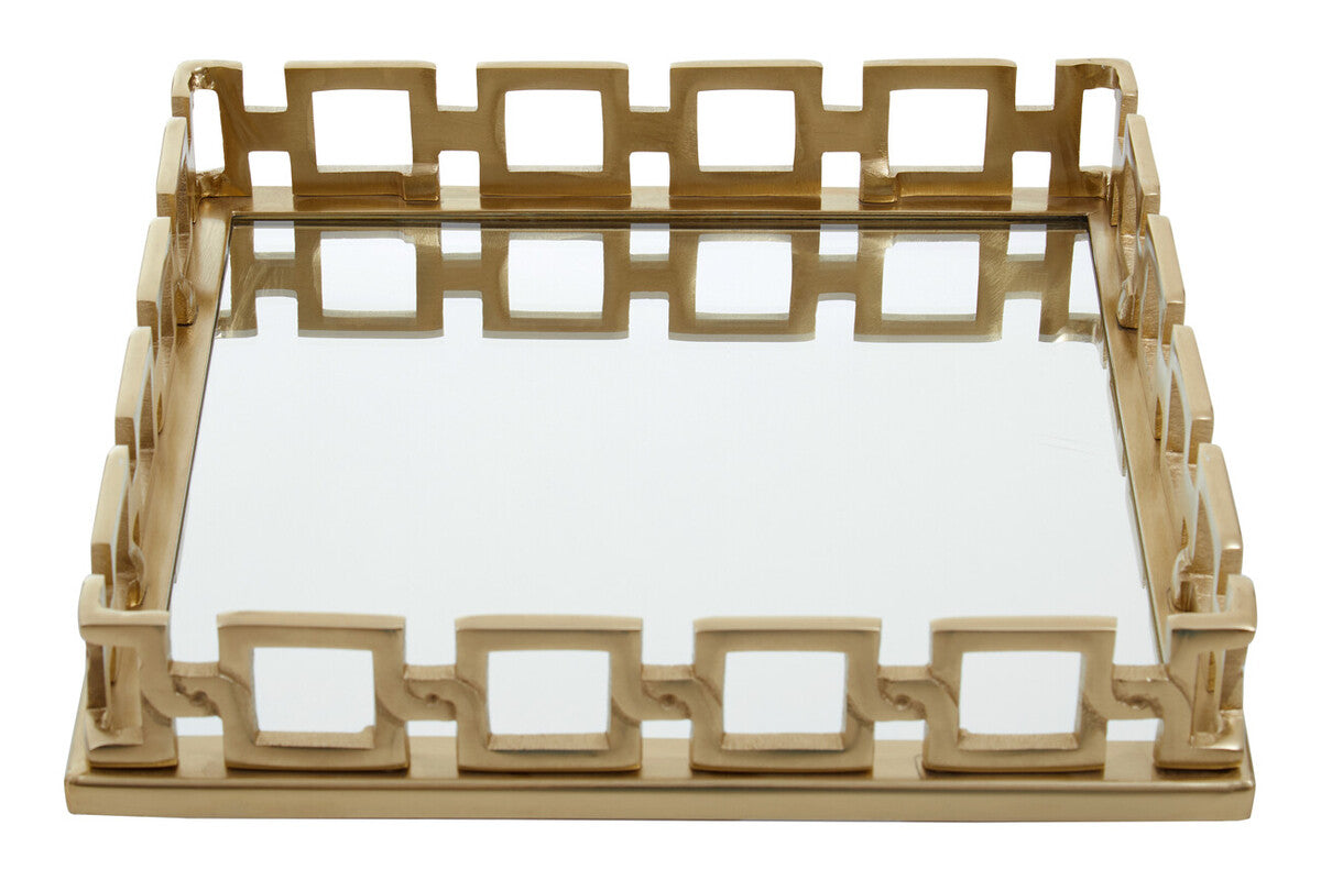 Square Gold Mirror Tray | Rhoda