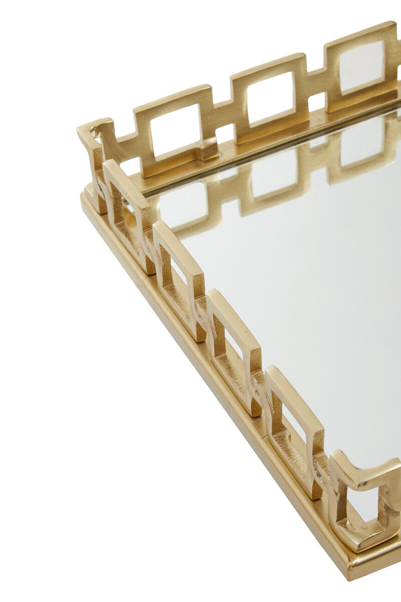Square Gold Mirror Tray | Rhoda