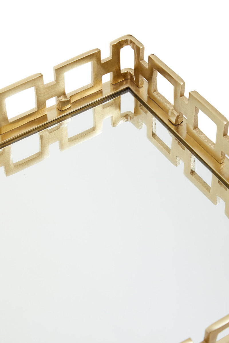 Square Gold Mirror Tray | Rhoda