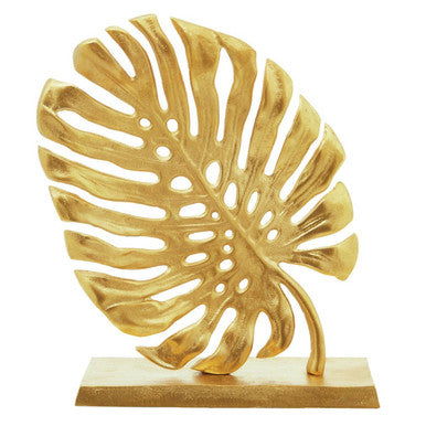 Lena Gold Finish Monstera Leaf Sculpture | Prato