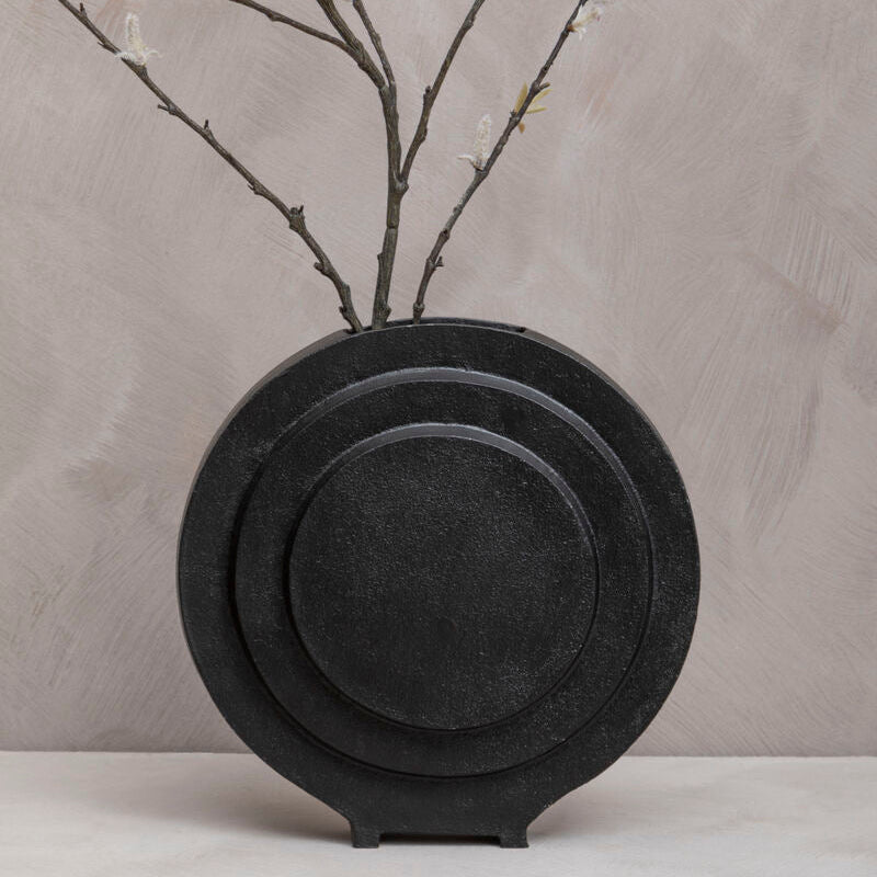 Round Matt Black Finish Vase | Hapax