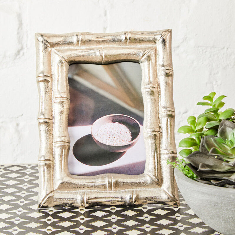 Silver Finish Bamboo Effect 4In X 6In Photo Frame | Hiba