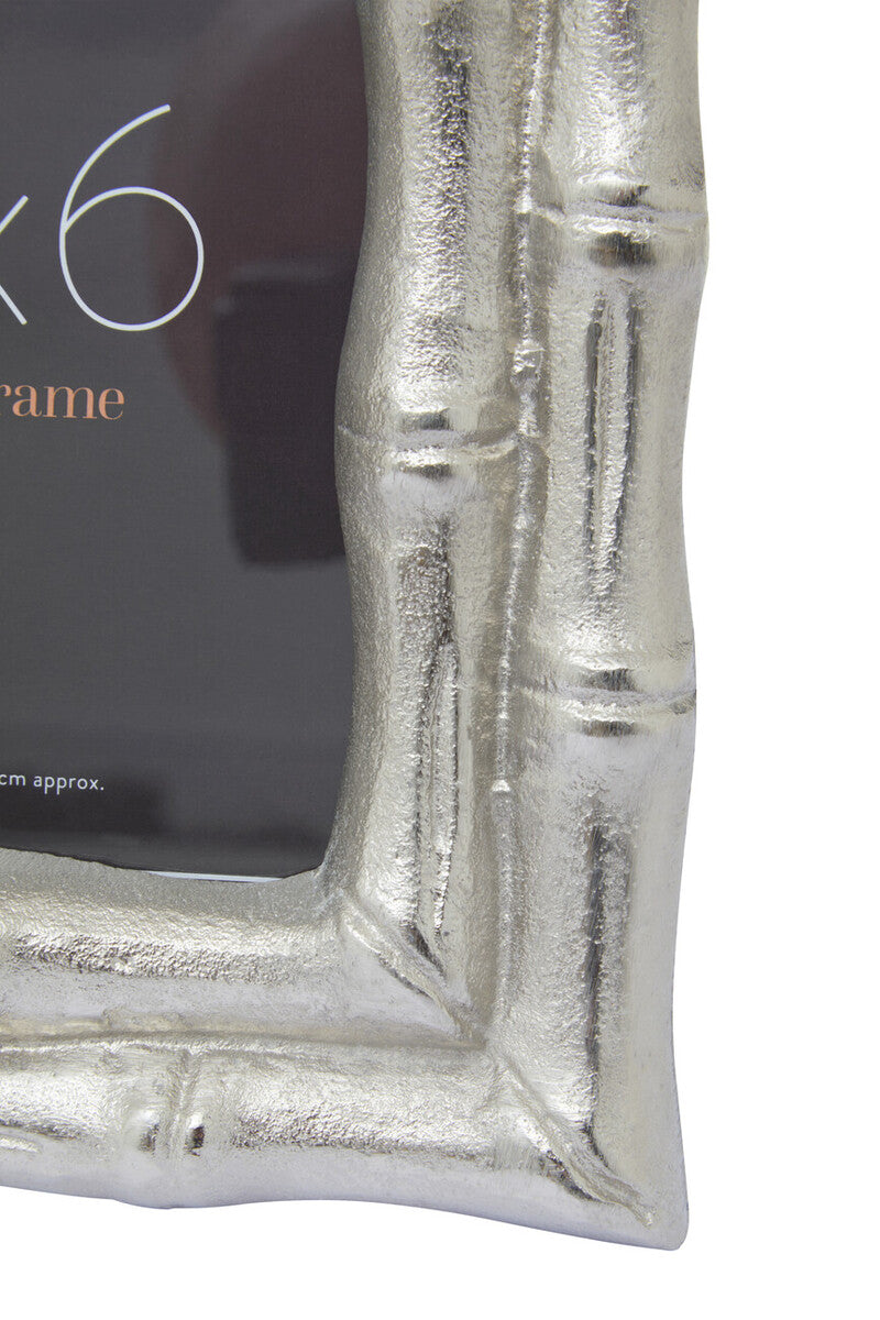Silver Finish Bamboo Effect 4In X 6In Photo Frame | Hiba