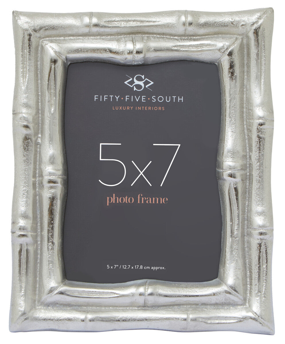 Silver Finish Bamboo Effect 5In x 7In Photo Frame | Hiba