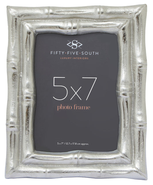 Silver Finish Bamboo Effect 5In x 7In Photo Frame | Hiba