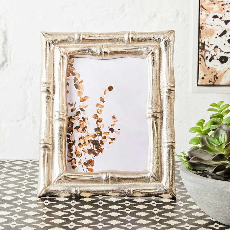 Silver Finish Bamboo Effect 5In x 7In Photo Frame | Hiba