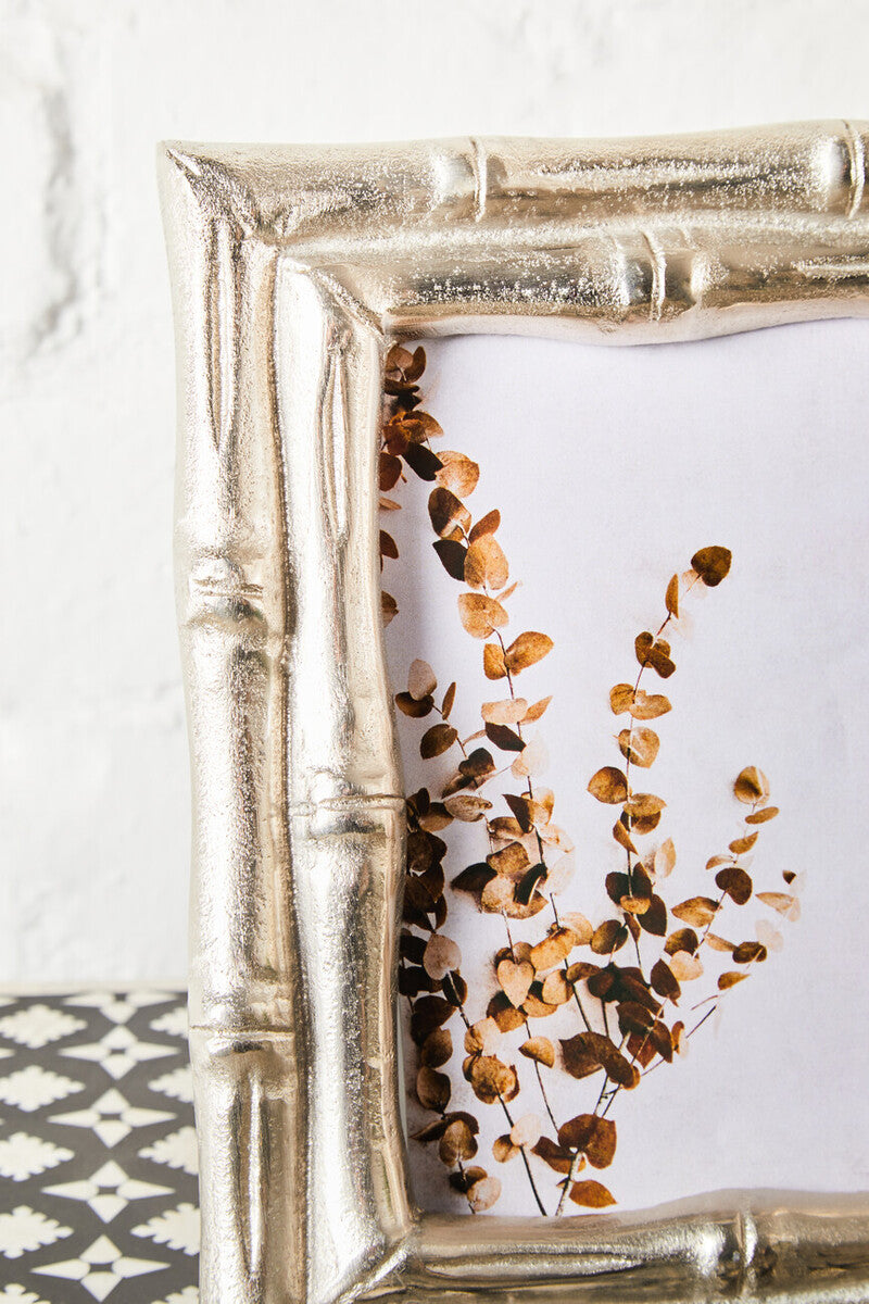 Silver Finish Bamboo Effect 5In x 7In Photo Frame | Hiba