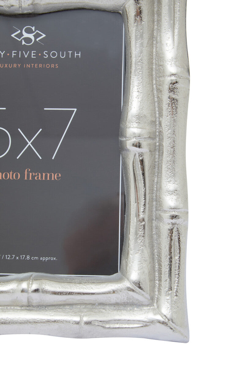 Silver Finish Bamboo Effect 5In x 7In Photo Frame | Hiba