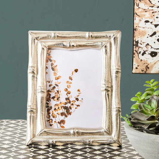 Silver Finish Bamboo Effect 5In x 7In Photo Frame | Hiba