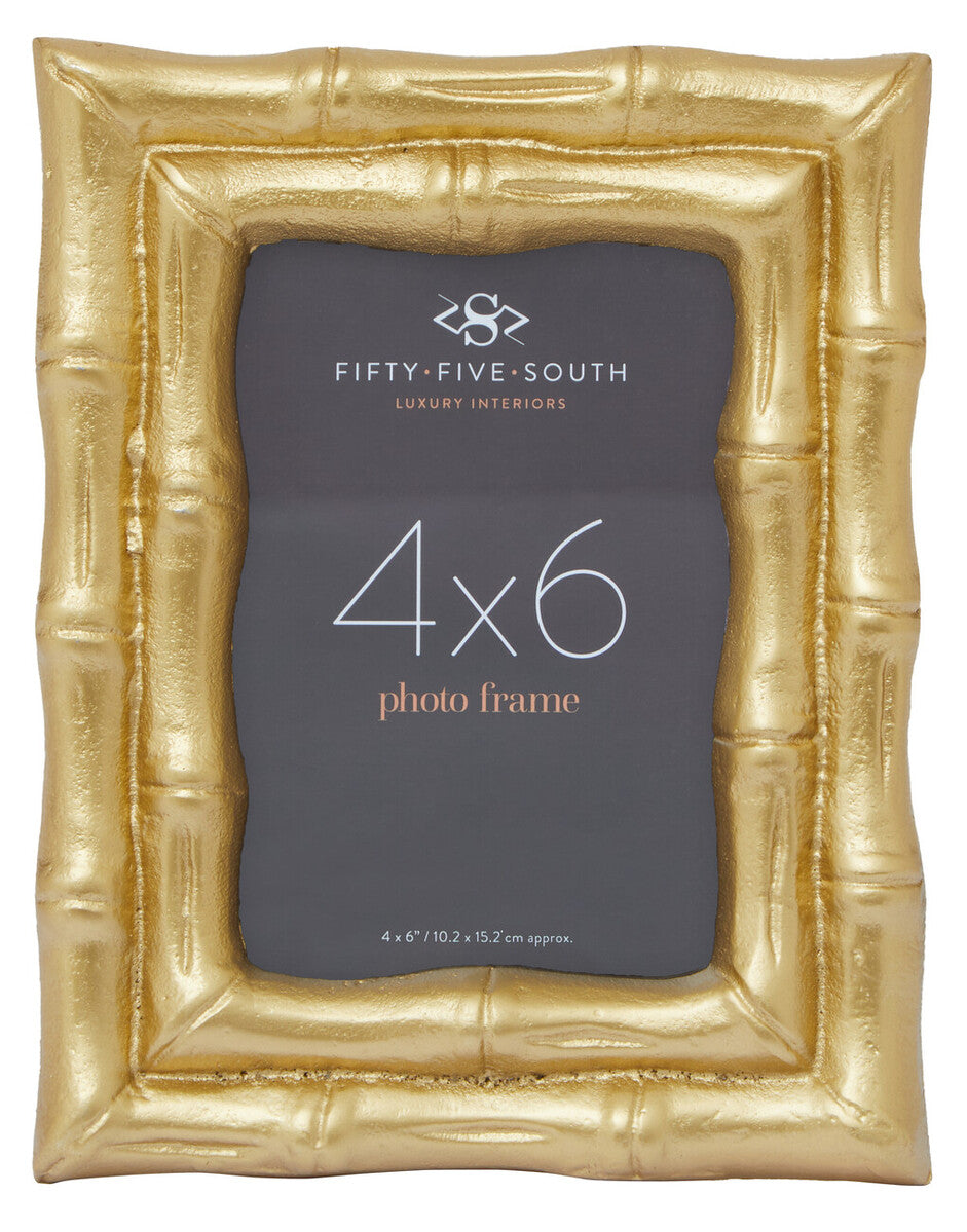 Gold Finish Bamboo Effect Photo Frame 4x6in | Hiba