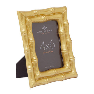 Gold Finish Bamboo Effect Photo Frame 4x6in | Hiba