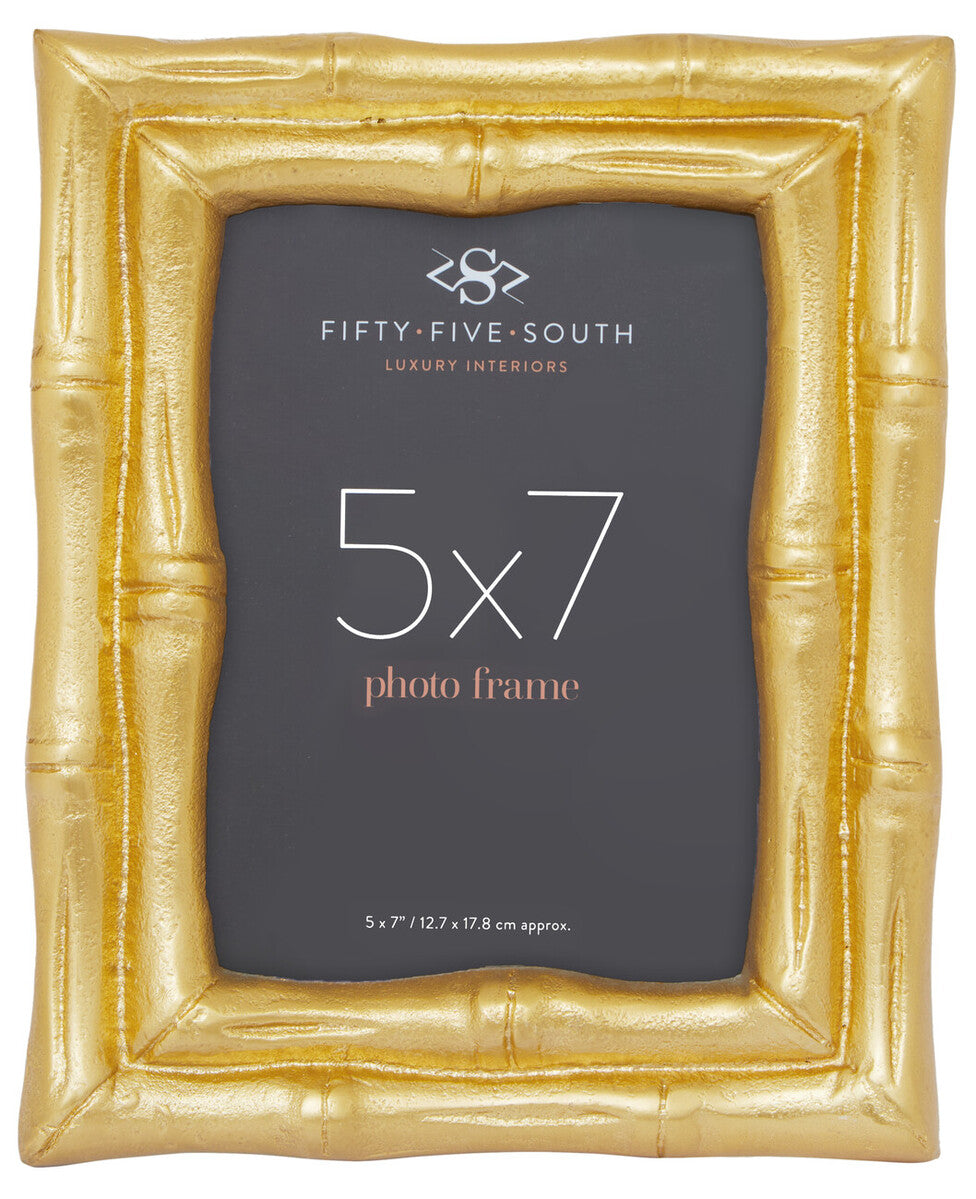 Gold Finish Bamboo Effect Photo Frame 5x7in | Hiba