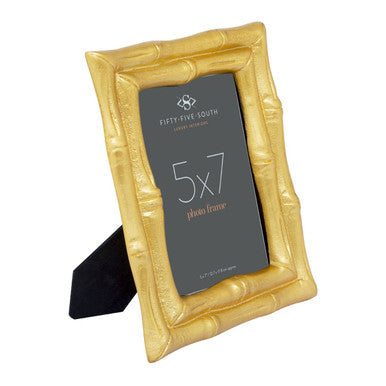 Gold Finish Bamboo Effect Photo Frame 5x7in | Hiba