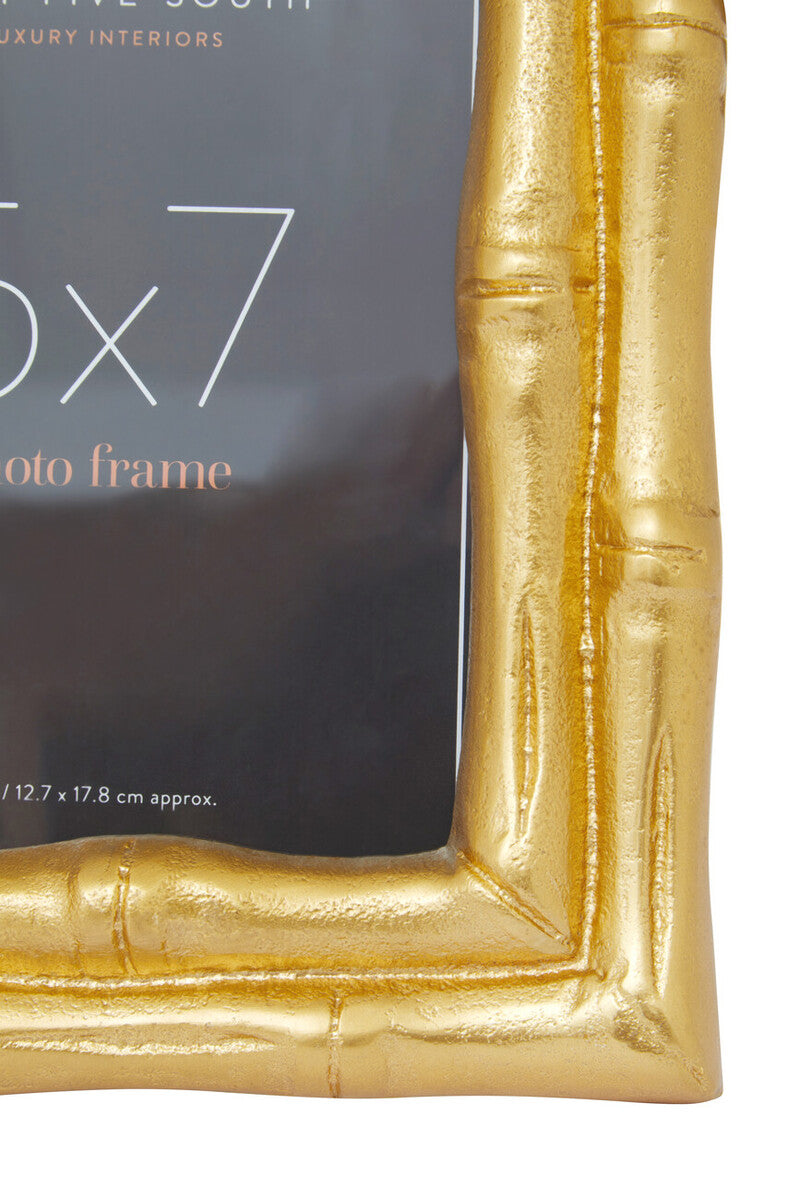 Gold Finish Bamboo Effect Photo Frame 5x7in | Hiba
