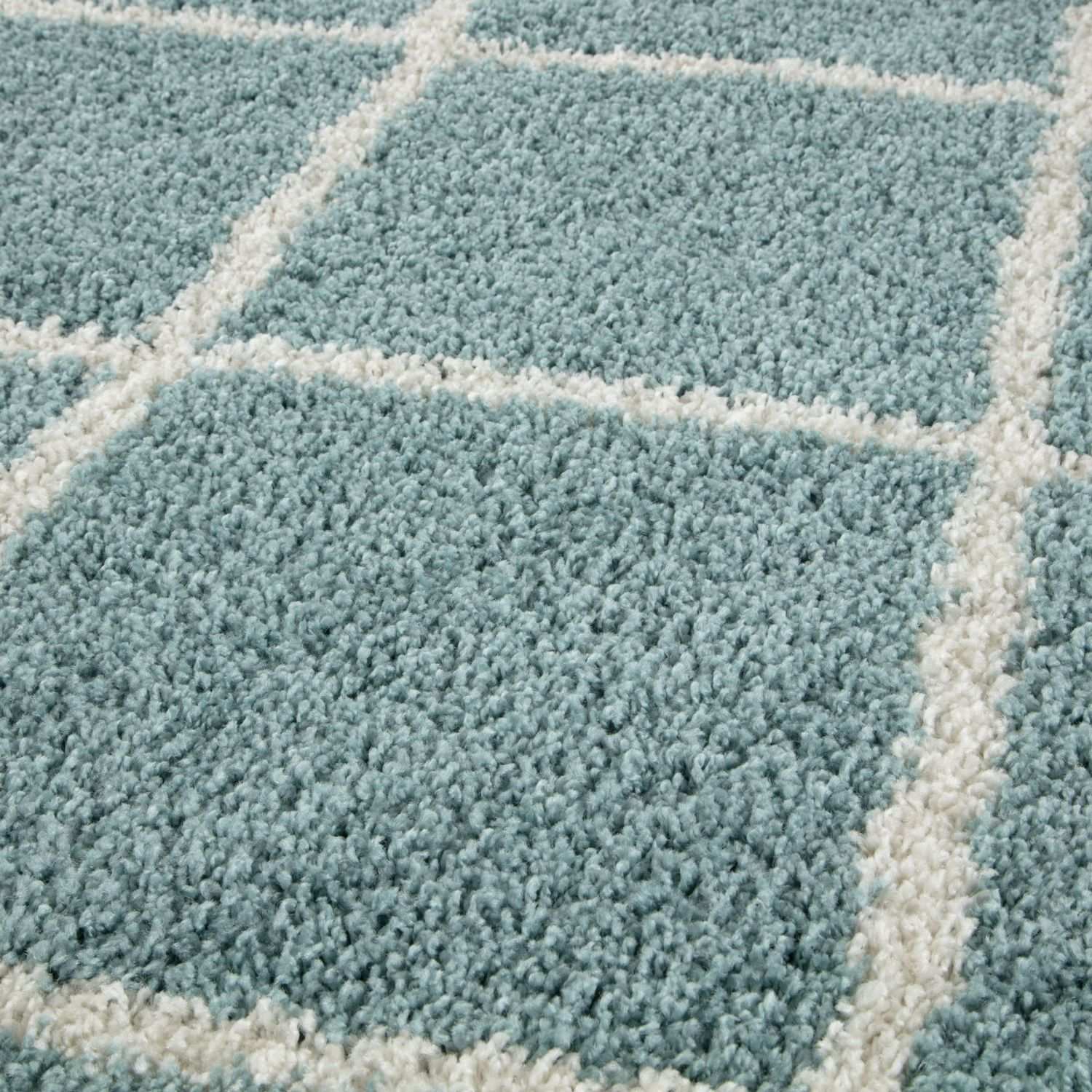 Moroccan Duck Egg Blue Shaggy Rug | 550