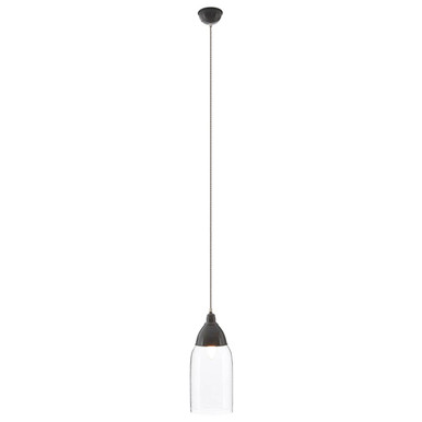 Grey Glass and Iron Pendant Light | Oslo