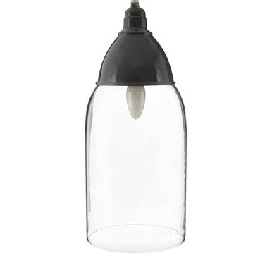 Grey Glass and Iron Pendant Light | Oslo