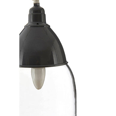 Grey Glass and Iron Pendant Light | Oslo