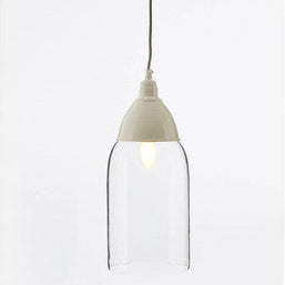 White Glass and Iron Pendant Light | Oslo