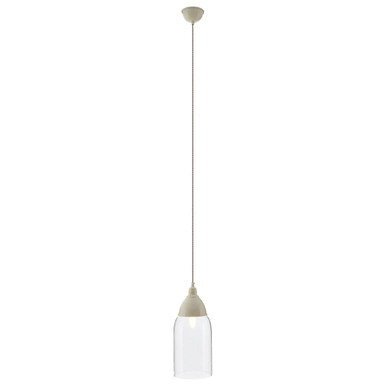 White Glass and Iron Pendant Light | Oslo