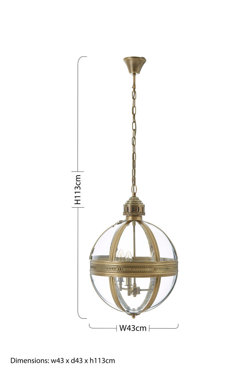 Brass Finish Orb Pendant Light | Hampstead