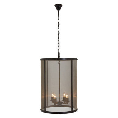 Black Finish Large Pendant Light with Hints of Gold | Hampstead