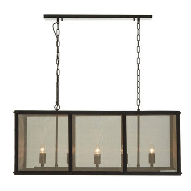 Black Finish Wide Pendant Light with Hints of Gold | Hampstead