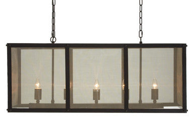 Black Finish Wide Pendant Light with Hints of Gold | Hampstead