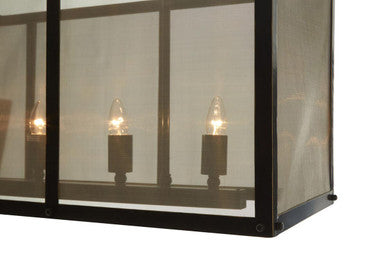 Black Finish Wide Pendant Light with Hints of Gold | Hampstead