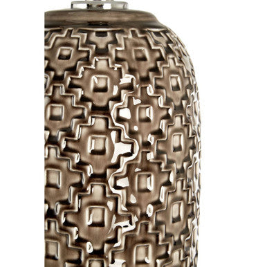 Table Lamp with Brown Linen Shade | Udele