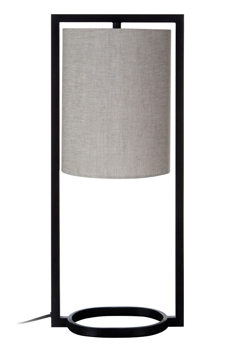 Black Metal Table Lamp with Grey Shade | Lara