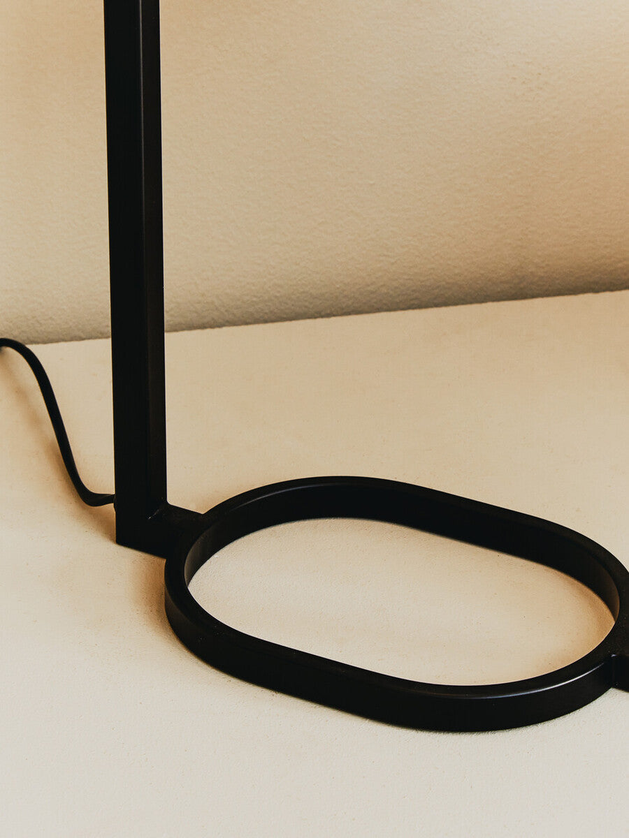 Black Metal Table Lamp with Grey Shade | Lara