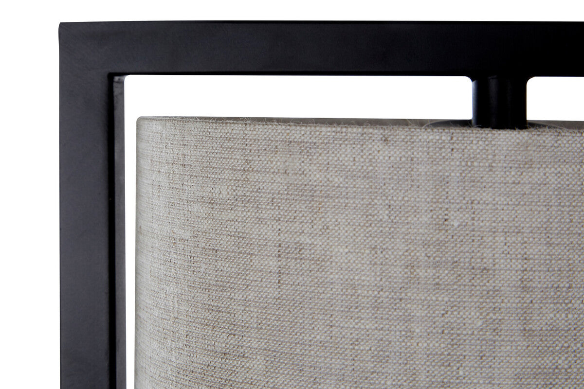 Black Metal Table Lamp with Grey Shade | Lara