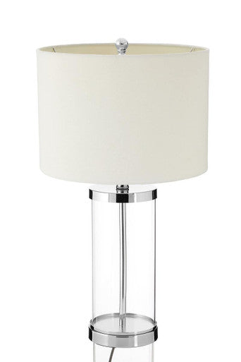 Glass Table Lamp with Cream Shade | Franklyn