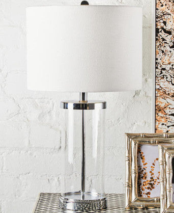 Glass Table Lamp with Cream Shade | Franklyn