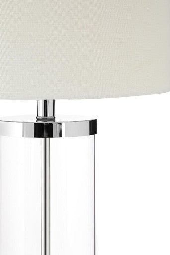 Glass Table Lamp with Cream Shade | Franklyn