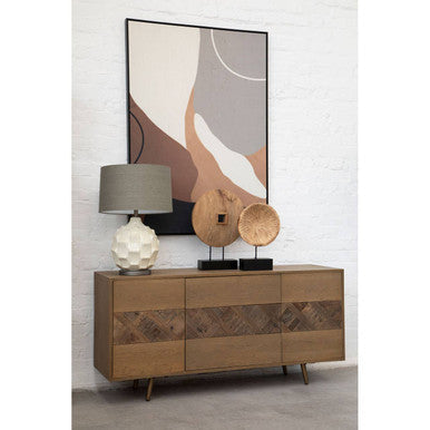 Table Lamp with Grey and Brown Shade | Usha