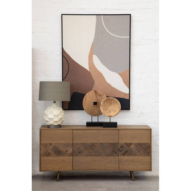 Table Lamp with Grey and Brown Shade | Usha