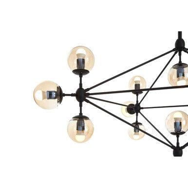 Matte Black 15 Arm Pendant Light | Abira