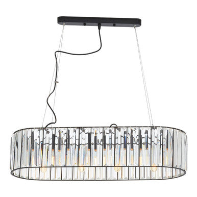 Akiko Black Finish and Glass 4 Bulb Pendant Light