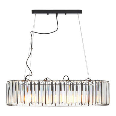Akiko Black Finish and Glass 4 Bulb Pendant Light