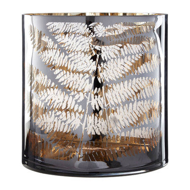 Large Glass Hurricane Candle Holder | Fern