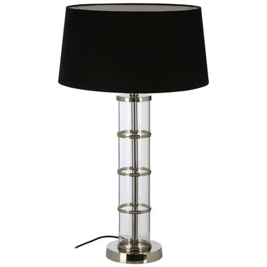 Clear Table Lamp with Black Shade | Camile