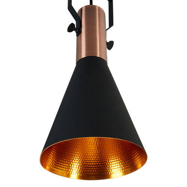 Small Pendant Light in Black and Copper | Argo