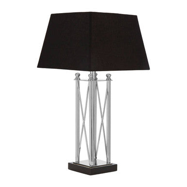 Nickel Finish and Black Shade Table Lamp | Hoffmann