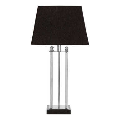 Nickel Finish and Black Shade Table Lamp | Hoffmann