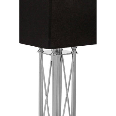 Nickel Finish and Black Shade Table Lamp | Hoffmann