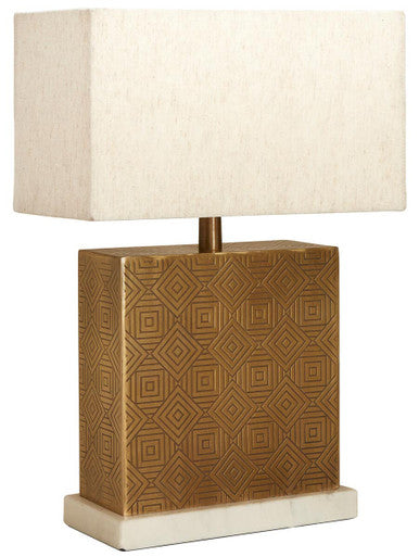 Gold Finish and Marble Base Table Lamp | Savoy