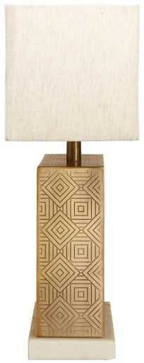 Gold Finish and Marble Base Table Lamp | Savoy